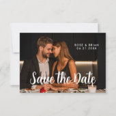 モダンChic文Save The Date Photo Card サンキューカード (正面)