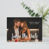モダンChic文Save The Date Photo Card サンキューカード (スタンド正面)