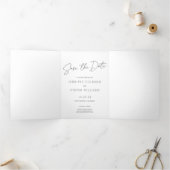 モダンChic文Save The Date Photo Card 三つ折り招待状 (内部)