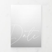 モダンChic文Save The Date Photo Card 三つ折り招待状 (カバー)