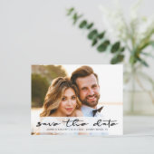 モダンChic日付写真を保存 案内ポストカード (スタンド正面)