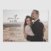 モダンChic Photo Save the Date マグネット招待状 (正面)