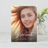 モダンChic Script Graduate Photo Announcement 案内状 (スタンド正面)