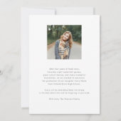 モダンChic Script Graduate Photo Announcement 案内状 (裏面)