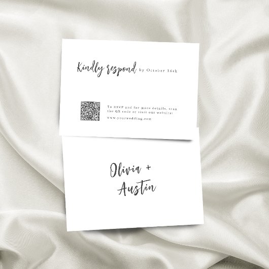 モダンChic Script Minimalistの結婚QRコード 出欠カード