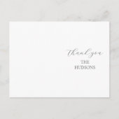 モダンChic Script Photo's 結婚 Thank You ポストカード (正面)