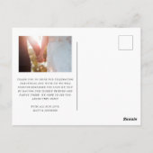 モダンChic Script Two Photo's 結婚 Thank You ポストカード (裏面)