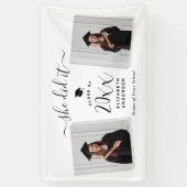 モダンChic She Did It Graduate 2写真卒業 横断幕 (縦)