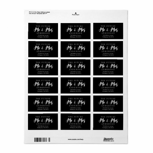 モダンChic The Future Mr.エレガントAnd Mrs.Script ラベル (フルシート)