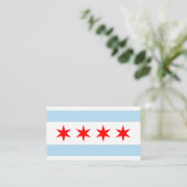 モダンChicago Business Card, Chicago Flag /アメリカ 名刺 (スタンド正面)