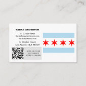 モダンChicago Business Card, Chicago Flag /アメリカ 名刺 (裏面)
