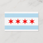 モダンChicago Business Card, Chicago Flag /アメリカ 名刺 (正面)