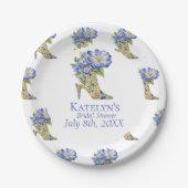 モダンChinoiserieフローラハイヒール紙プレート ペーパープレート (正面)