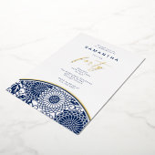 モダンChinoiserieホイル4th誕生日招待状 箔招待状 (回転した状態)