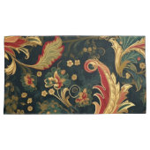 モダンChinoiserie緑と赤 枕カバー (正面右)