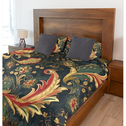 モダンChinoiserie緑と赤 枕カバー