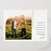 モダンChristmasのエレガント写真 箔シーズンカード (正面)