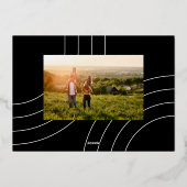 モダンChristmasのエレガント写真 箔シーズンカード (裏面)