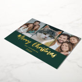 モダンChristmas 3フォト金ゴールド 箔シーズンカード (回転した状態)