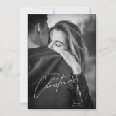 モダンChristmas Black and White Coule photo シーズンカード (正面)