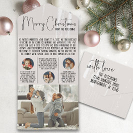 モダンChristmas Card Year in Review Newsletter オールインワン招待状