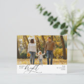 モダンChristmas Family Photo, and メリー Bright ポストカード (スタンド正面)