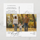 モダンChristmas Family Photo, and メリー Bright ポストカード (正面/裏面)