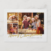 モダンChristmas Family Photo Script シーズンポストカード (正面)