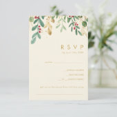 モダンChristmas Greenery Cream Song Request RSVP (スタンド正面)