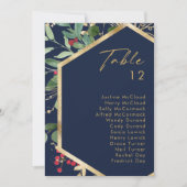 モダンChristmas Greenery Navyテーブル番号グラフ (正面)