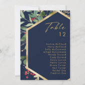 モダンChristmas Greenery Navyテーブル番号グラフ (裏面)