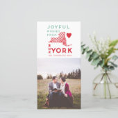 モダンChristmas Joyful wishes from New York Photo シーズンカード (スタンド正面)