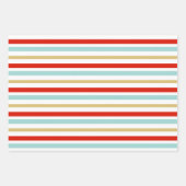 モダンChristmas Lights水玉模様&ストライプ ラッピングペーパーシート (正面3)