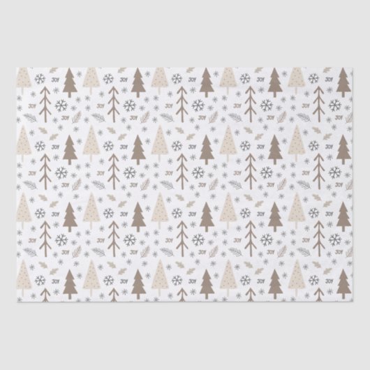 モダンChristmas Neutralトーン 薄葉紙 (正面)