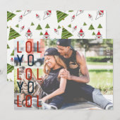 モダンCHRISTMAS PHOTO CARD LOL not Ho Ho シーズンカード (正面/裏面)