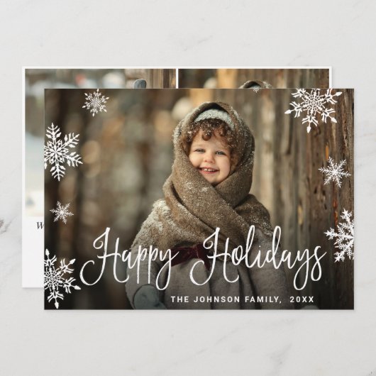 モダンChristmas PHOTO Greeting シーズンカード (正面/裏面)