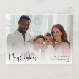 モダンChristmas Scriptフルフォト シーズンポストカード