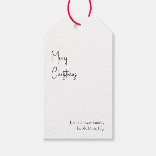 モダンChristmas Script Family ギフトタグ (正面)