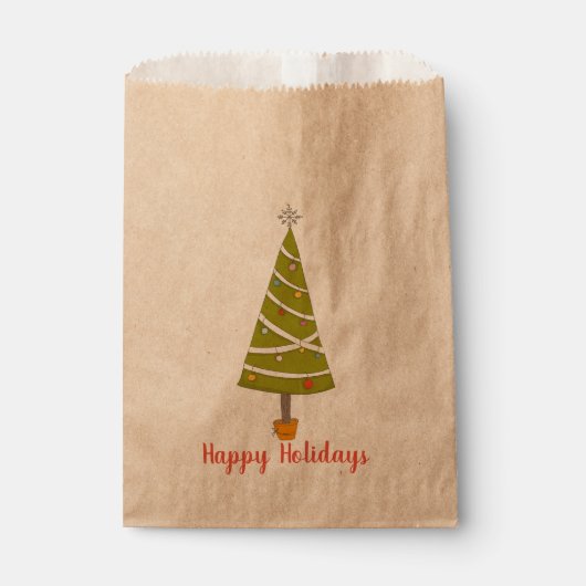 モダンChristmas Tree Customizable フェイバーバッグ (正面)