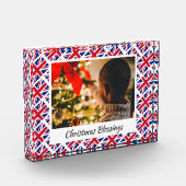 モダンCHRISTMAS UNION JACKカスタマイズ Keepsake フォトブロック (左)