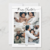 モダンChristmas Winter 4-Photo Script シーズンカード (正面)