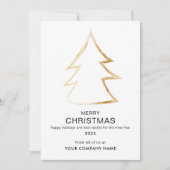 モダンChristmast Tree Businessロゴホワイト シーズンカード (正面)
