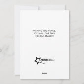 モダンChristmast Tree Businessロゴホワイト シーズンカード (裏面)