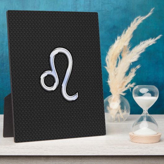 モダンChrome Like Leo Sign on snake skin フォトプラーク (側面)