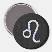 モダンChrome Like Leo Sign on snake skin マグネット (正面/裏面)