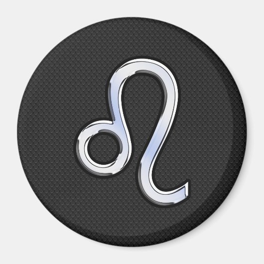 モダンChrome Like Leo Sign on snake skin マグネット (正面)