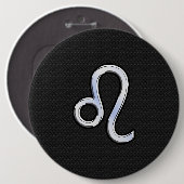 モダンChrome Like Leo Sign on snake skin 缶バッジ (正面&裏面)