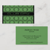 モダンCircular Caps Business Card、緑 名刺 (正面/裏面)