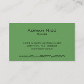 モダンCircular Caps Business Card、緑 名刺 (裏面)