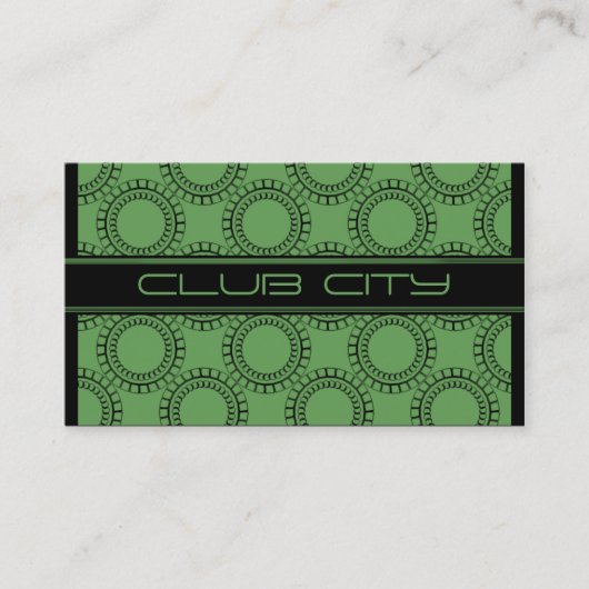 モダンCircular Caps Business Card、緑 名刺 (正面)